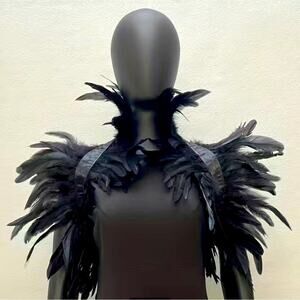 Gothic Feather Gothic Black Shawl For Halloween Party NWT